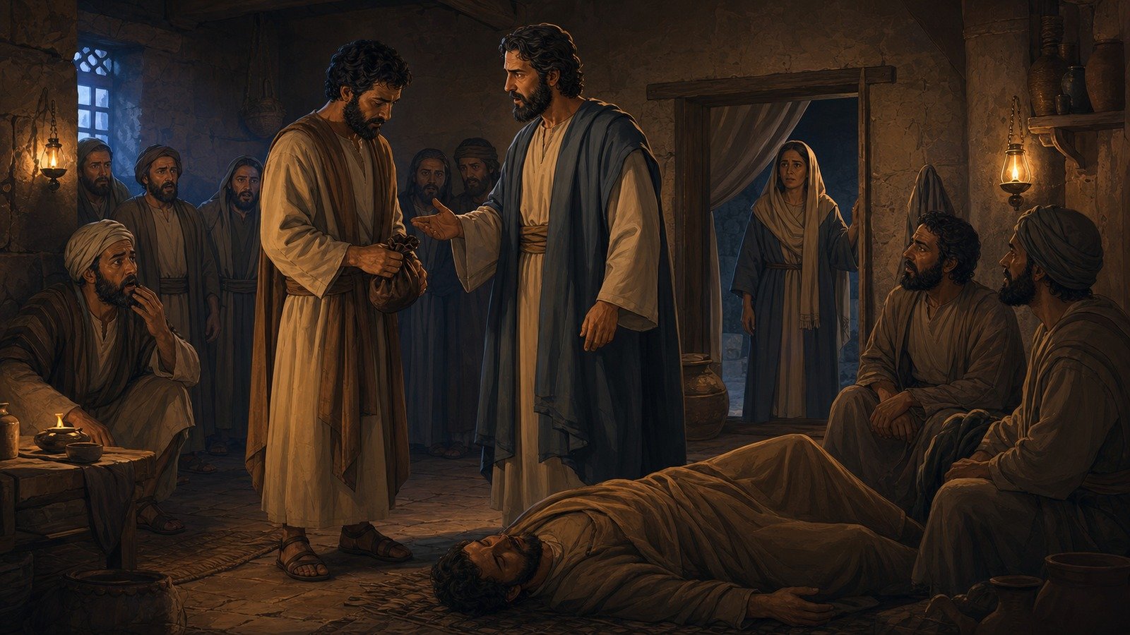 تصویر رویداد: فریب و مرگ حنانیا و سفیره